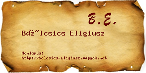 Bölcsics Eligiusz névjegykártya